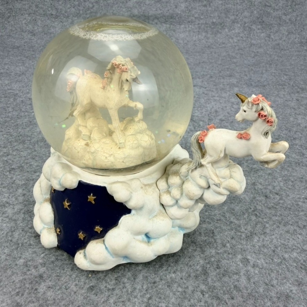 Westland Unicorn Musical Snow Globe When You Wish Upon a Star 1916 Vintage